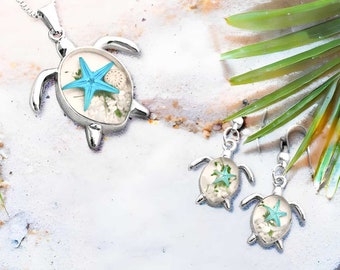 Deep in the Ocean Sea Turtle Bundle - Ocean-Inspired Set, Nautical Turtle Jewelry, Elegant Marine Life Collection, Beach Style Ensemble