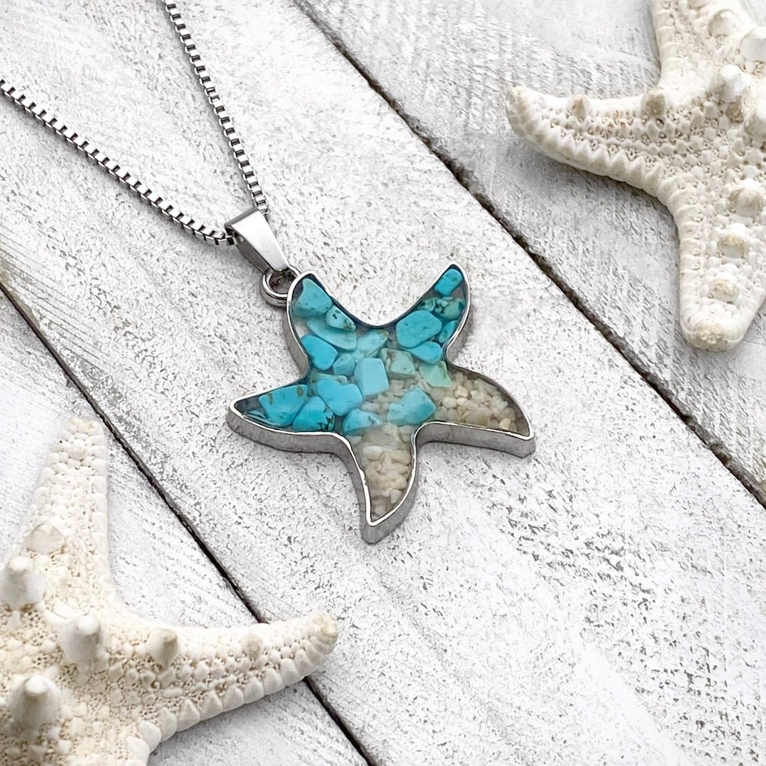 Sand Starfish Necklace:coastal Charm, Beach-inspired Jewelry, Handcrafted Ocean Treasures for ...