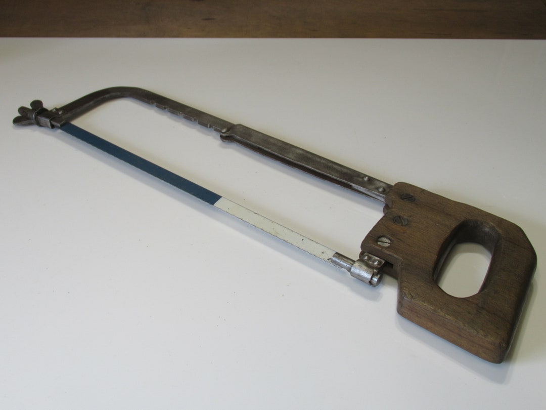 Antique Hacksaw Frame Adjustable Wooden Handle With Sandvik Etsy