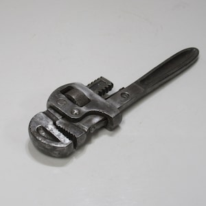 Stunning Vintage 10&quot; Stillson Wrench Drop Forged Steel Adjustable Spanner Wrench Pipe Wrench