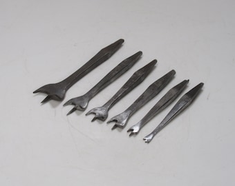 Set of 6 Vintage Centre Bits Auger Drill Bits Including Mathieson, Marples, Morrison, Osborn & MacGregor For Use In A Hand Brace