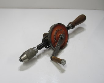 Vintage J A Chapman No. 105 Egg Beater Hand Drill Double Pinion