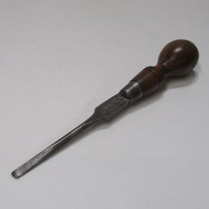 Superb Vintage Swearby Tools Sheffield English Cabinet makers Screwdriver Slotted 5/16&quot; Tip Beech Handle