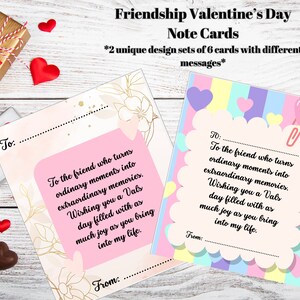 Cartoline di amicizia stampabili per San Valentino / Carte di amicizia per San Valentino / Nota regalo di San Valentino / Cartoline di San Valentino stampabili / Notecard