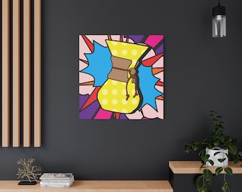 Coffee Shop Decor, Chemex Pop Art Coffee Maker Canvas Art Print, Coffee Shop Art, Gift for Coffee Lover