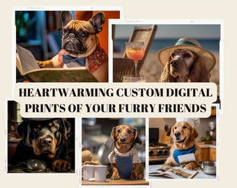 Customizable Digital Dog Art | Personalized Pet Portrait | Wall Art Home Decor |