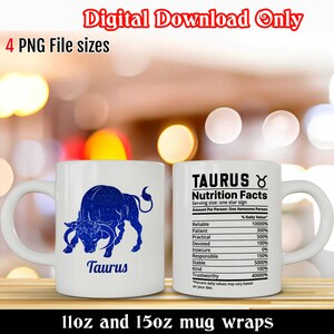 Taurus mug wrap mug sublimation designs Zodiac sign mug Taurus sublimation Horoscope mug png best selling mugs sublimation mug designs