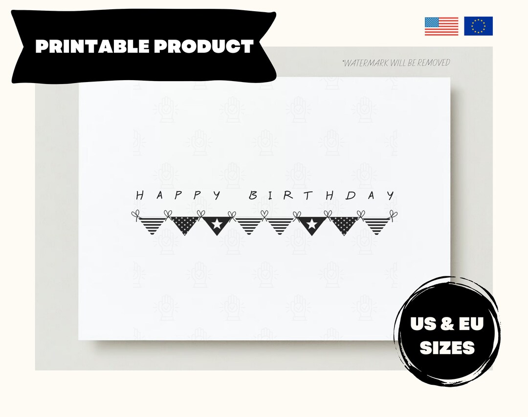 Printable Birthday Card Download Birthday Card Printable Etsy