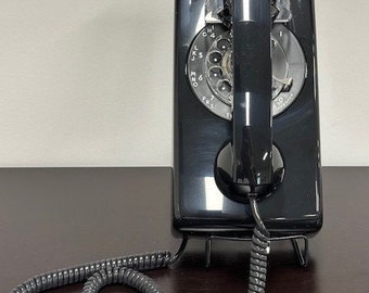 Vintage Fully Restored Rotary Wall Telephone - Black