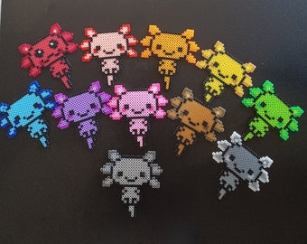 Axolotl Cuteness Perler Beads 3D 