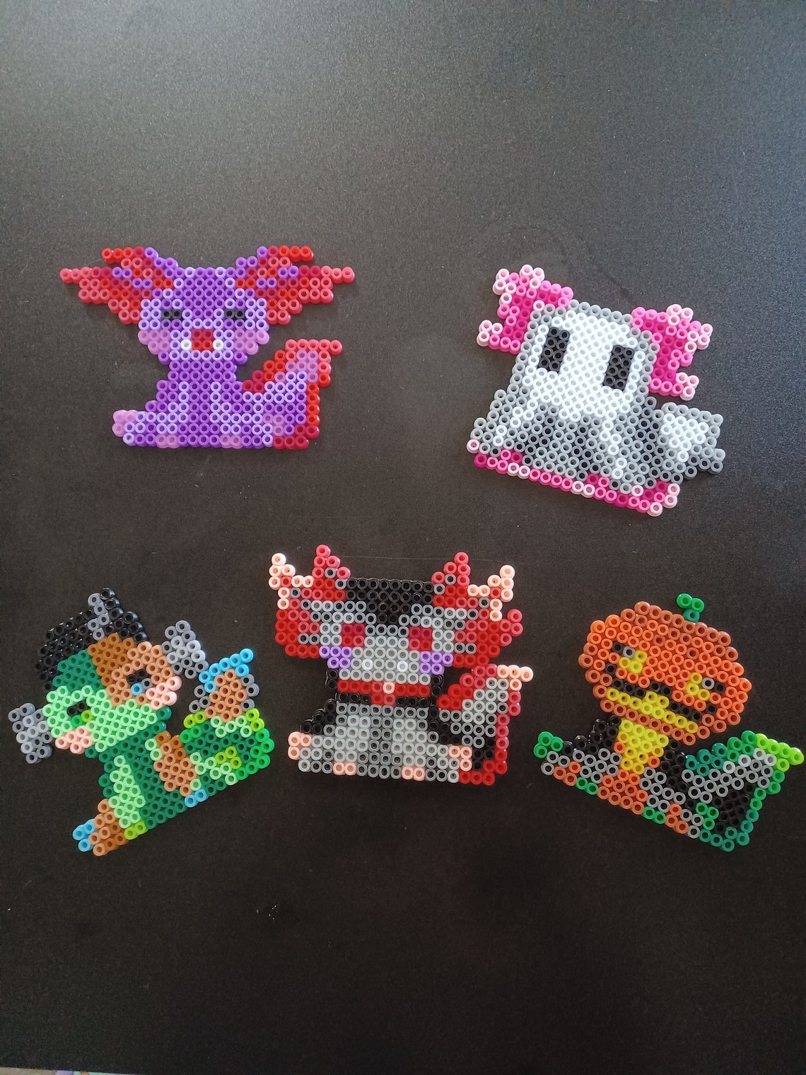 Cute and Colorful Chibi Axolotl Hama Fuse Perler Bead Art Etsy