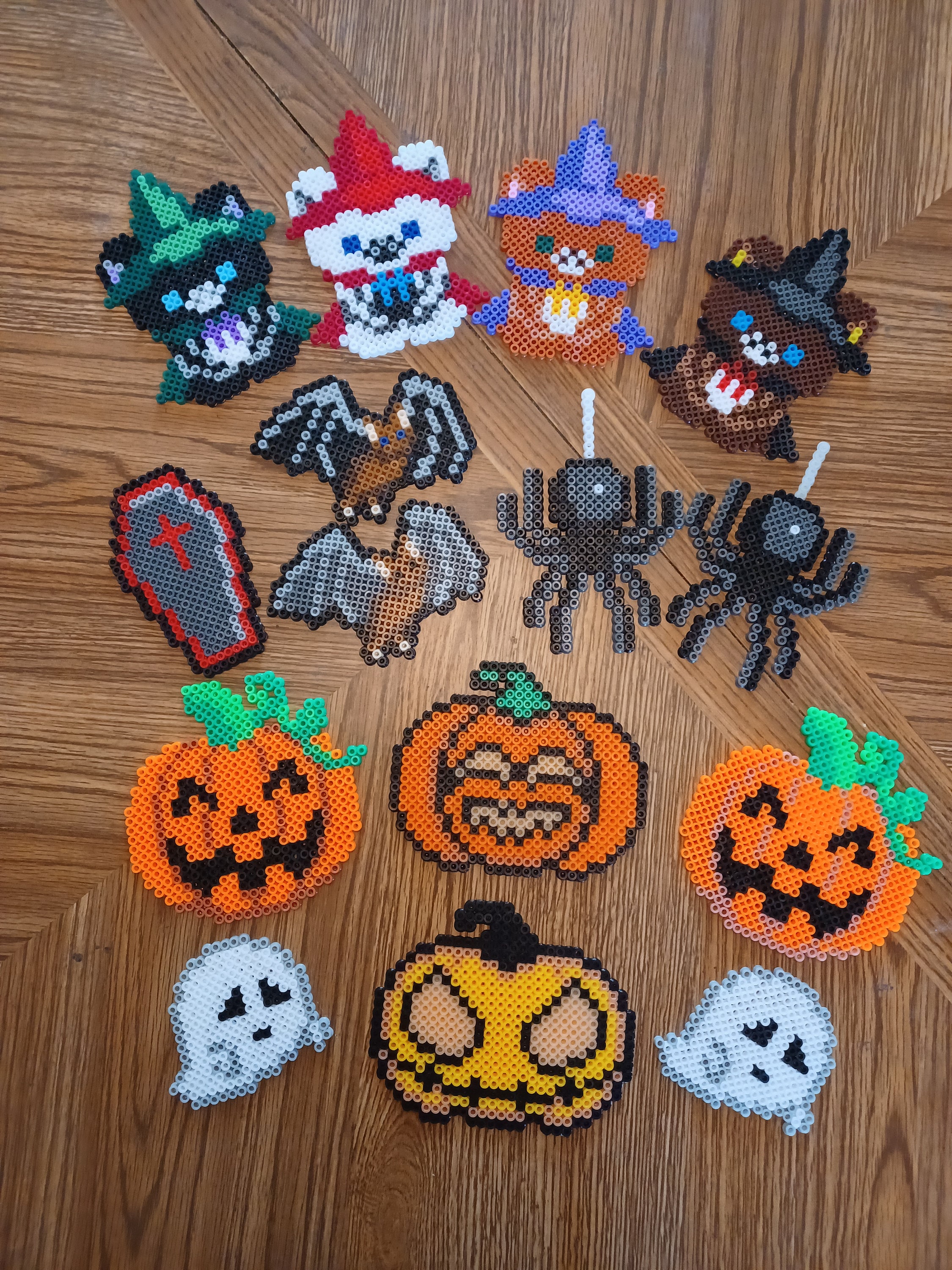 Pumpkin Fuse Bead Pegboard Perler Halloween Fall 4 x 3 ABCraft