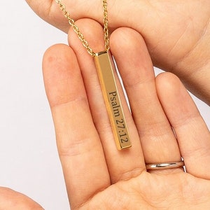 Personalized Bible Verse Necklace, Christian Jewelry, Custom Bible Scripture Necklace, Bible Quote Necklace, Birthday Gift, Faith Jewelry