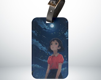 Anime Girl Luggage Tag, Travel Accessories, Backpack ID Tag, Suitcase Name Label, Baggage Identifier, Luggage Name Tag, Luggage Tag Suitcase