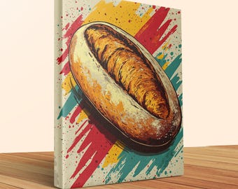 Rustic Sourdough Bread Art: 1960s Bakery Canvas Print