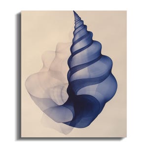 Seashell Abstract Shell Canvas Print, Minimalist Henri Matisse Inspired Artwork, Coastal Wall Art, Modern Home Decor, Nautical Art Gift