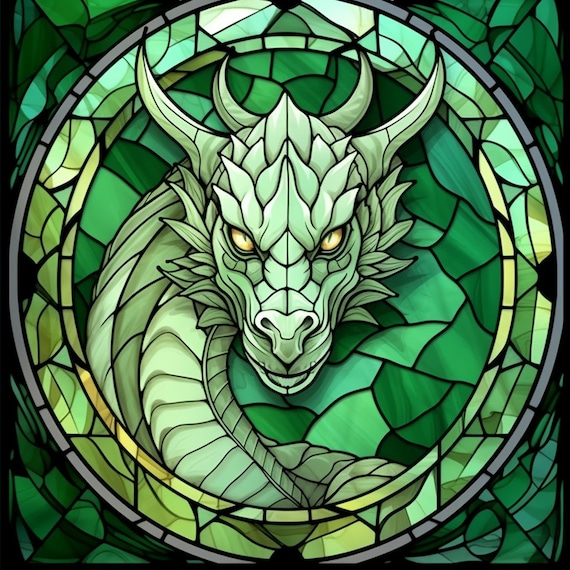 Green Dragon PNG 4k x 4k Resolution Instant Download Digital Download