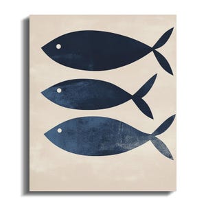 Henri Matisse Inspired Canvas Art, Fish Wall Art, Minimalist Marine Life Print, Modern Home Decor, Artistic Fish Artwork