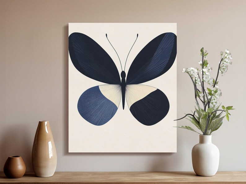 Matisse Inspired Butterfly Canvas Art: Minimalist Abstract Print - Etsy