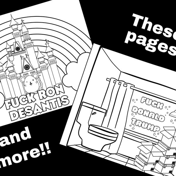 10-Page Adult Coloring Book | I Hate Republican Politicians | Digital Download | Printable Pages | Swearing Coloring Book | I Hate Trump