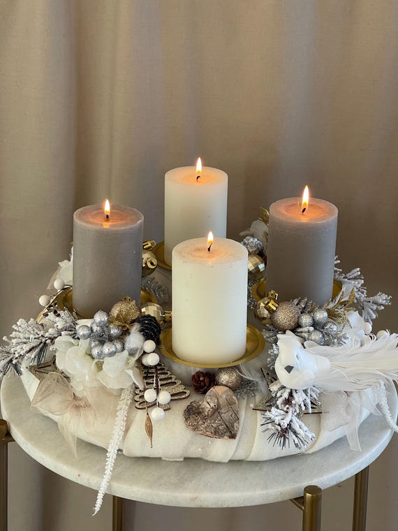 Advent Wreath Candle Holder Round Advent Candle Holders For 5 Candles Advent Christmas Decorations Gold Metal Ring Candles Stand Table Church Home B - View #8