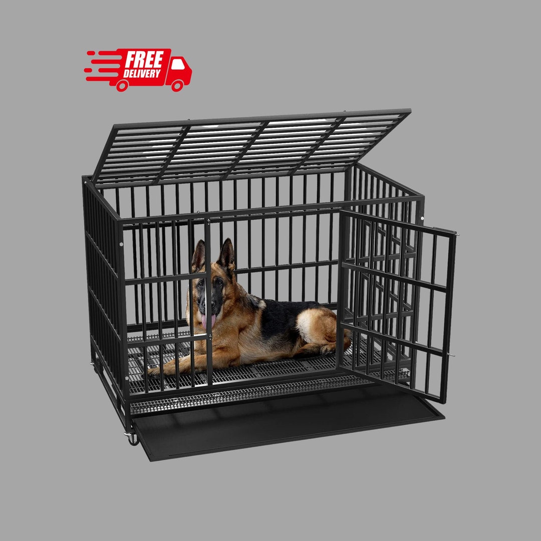 48/38 Inch Heavy Duty Indestructible Dog Crate Escape Proof Etsy