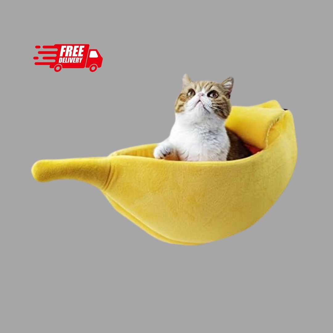 Cute Banana Cat Bed House Large Size Christmas Pet Bed Soft Etsy