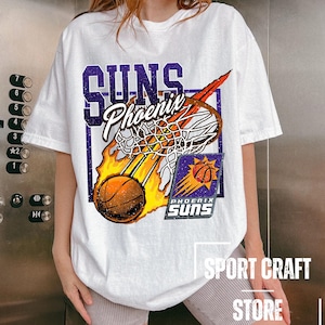 Vintage 90s Phoenix Suns Basketball NBA Graphic T-Shirt Purple Size XL