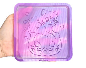 Premium maxi tray Halloween kat-hars mallen siliconen-siliconen mallen-siliconen mal voor hars gieten/sieraden maken