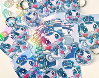 Kawaii schattig konijntje babyblauw pak briefpapier sleutelhanger