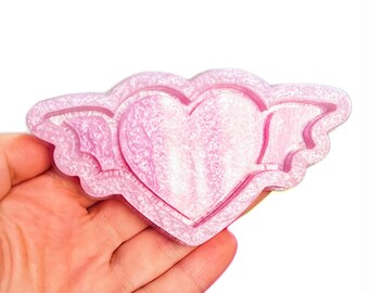 Schattig gevleugeld hart - Hars mallen siliconen-siliconen mallen - Schudbeker siliconen mal voor harsgieten / sieraden maken