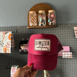 Limited Edition Trucker Hat | Burgundy Mesh Snapback Hat | Trendy Women’s Boutique Hat | Adjustable Casual Hat | Gift for Her
