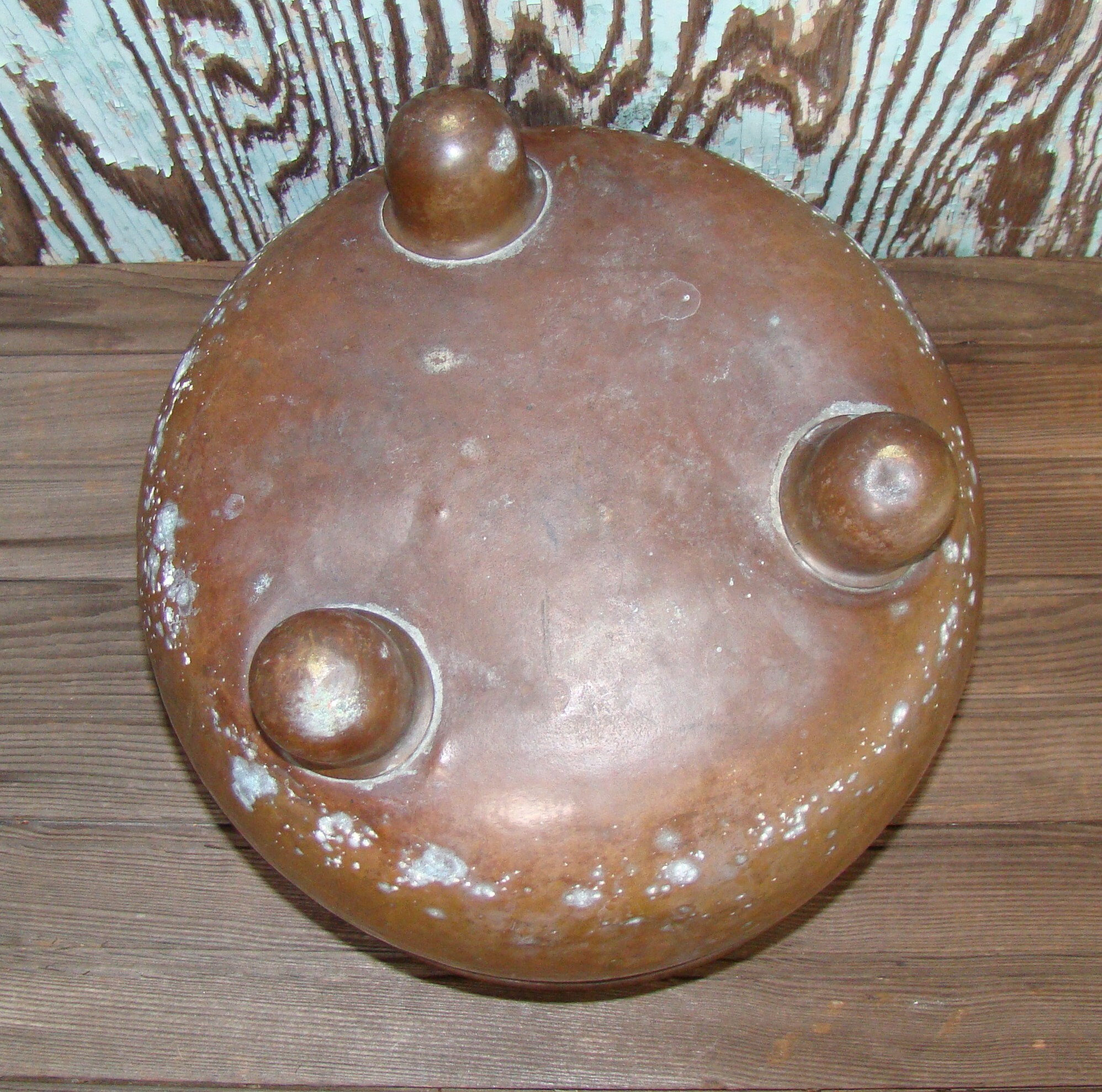 Vintage Aged Hammered Copper Footed Table Plant Holder Floor Stand ...