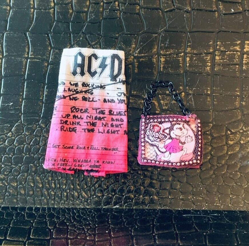 Rainbow High Custom AC/DC Dress Pink Newsprint Ombre Mesh Purse 335 - Etsy