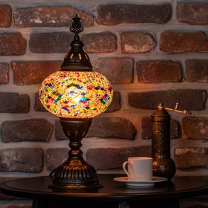 Turkish Lamp, Moroccan Mosaic Lamps, Desk Lamps, Table Lamp, Home Decor, Antique Decorative Glass Bohemian Vintage Lamps, Bedroom Livingroom