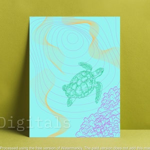 Psychedelic Under the Sea Turtle Print