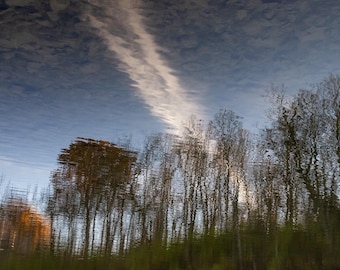 Rippling Autumn River Reflection - Desktop Wallpaper, Digital Print, Autumn Photo