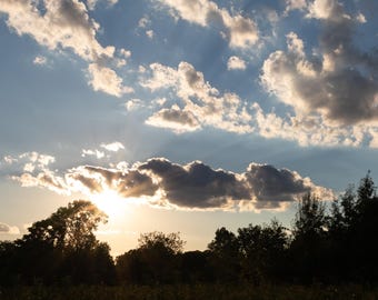 Cloudy Summer Sunset - Digital Sunset Photo