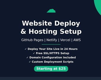 Website Deploy & Hosting Setup: GitHub, Netlify, Vercel, AWS Live Deployment