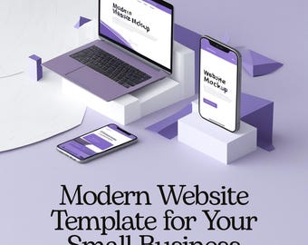 Small Business Website Template, Modern Responsive One Page HTML/CSS (Instant Download)