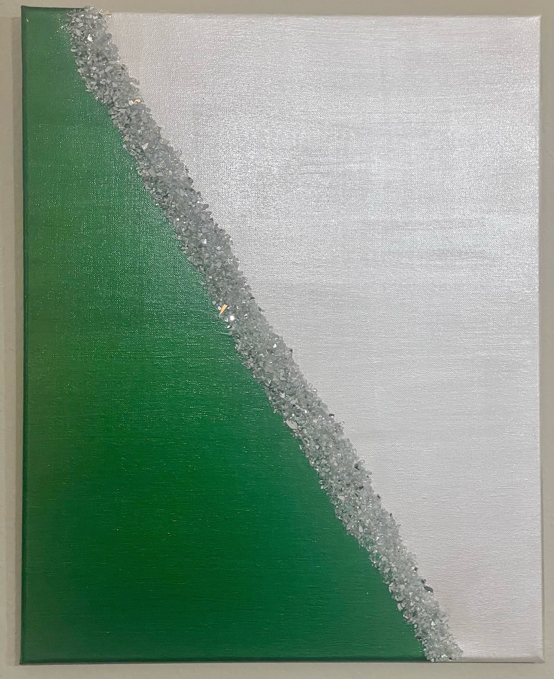 Gleam Glitter Wall Art Silver Glitter Glass Painting Etsy