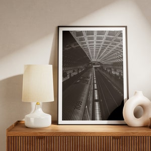 Affiche N&B du métro DC pour la maison, oeuvre d'art imprimée, décoration murale tendance
