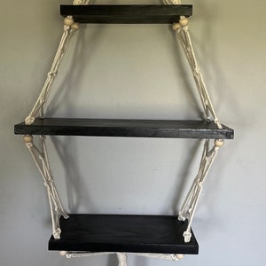 Makramee Regalbehang, Wandbehang, Bobo Hängeregal, Regale, schwebende Regale