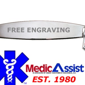 Roestvrijstalen damesarmband met medische waarschuwings-ID met bedel