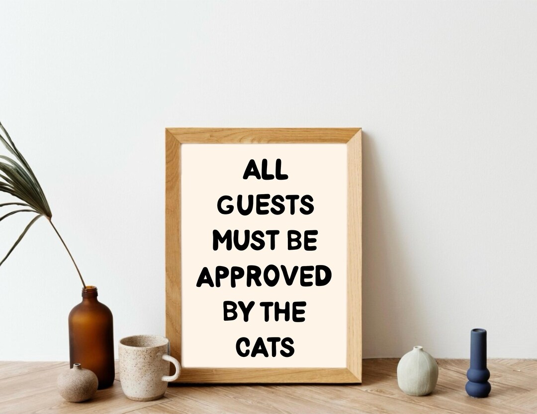 Funny Cat Print, Retro, Typography, Wall Art, Cat Owner Gift, Kitten ...