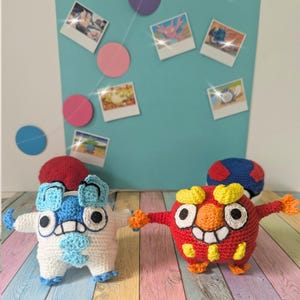 crochet pattern Fire and Ice monster / Häkelanleitung Feuer- und Eismonster