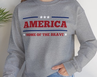 4th of July Unisex Sweatshirt, USA shirt, American Flag sweatshirt, 4th of July crewneck sweater, Patriotic crewneck sweatshirt