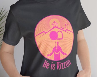 Christian Easter unisex t shirt for teens, He is Rizzen Christian t shirt for teens, gen z bible shirt quotes, funny Jesus shirt