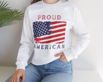 USA unisex crewneck sweatshirt, Patriotic American sweatshirt, American Flag sweater, 4th of July sweatshirt