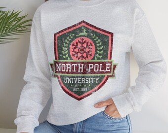 Christmas Crewneck Sweatshirt, Unisex Christmas Sweatshirt, North Pole Sweatshirt, Santa Clause sweatshirt, Holiday Sweater